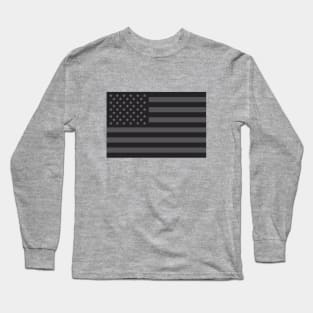 Black American Flag Long Sleeve T-Shirt